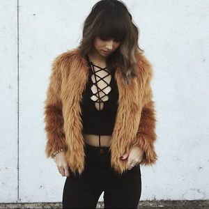 Caramel NWOT Forever 21 Faux Fur Jacket